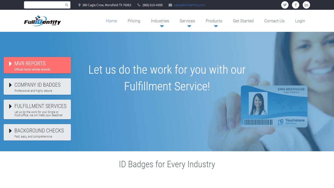 Custom ID Cards & Badges | Background Checks | Full Identity